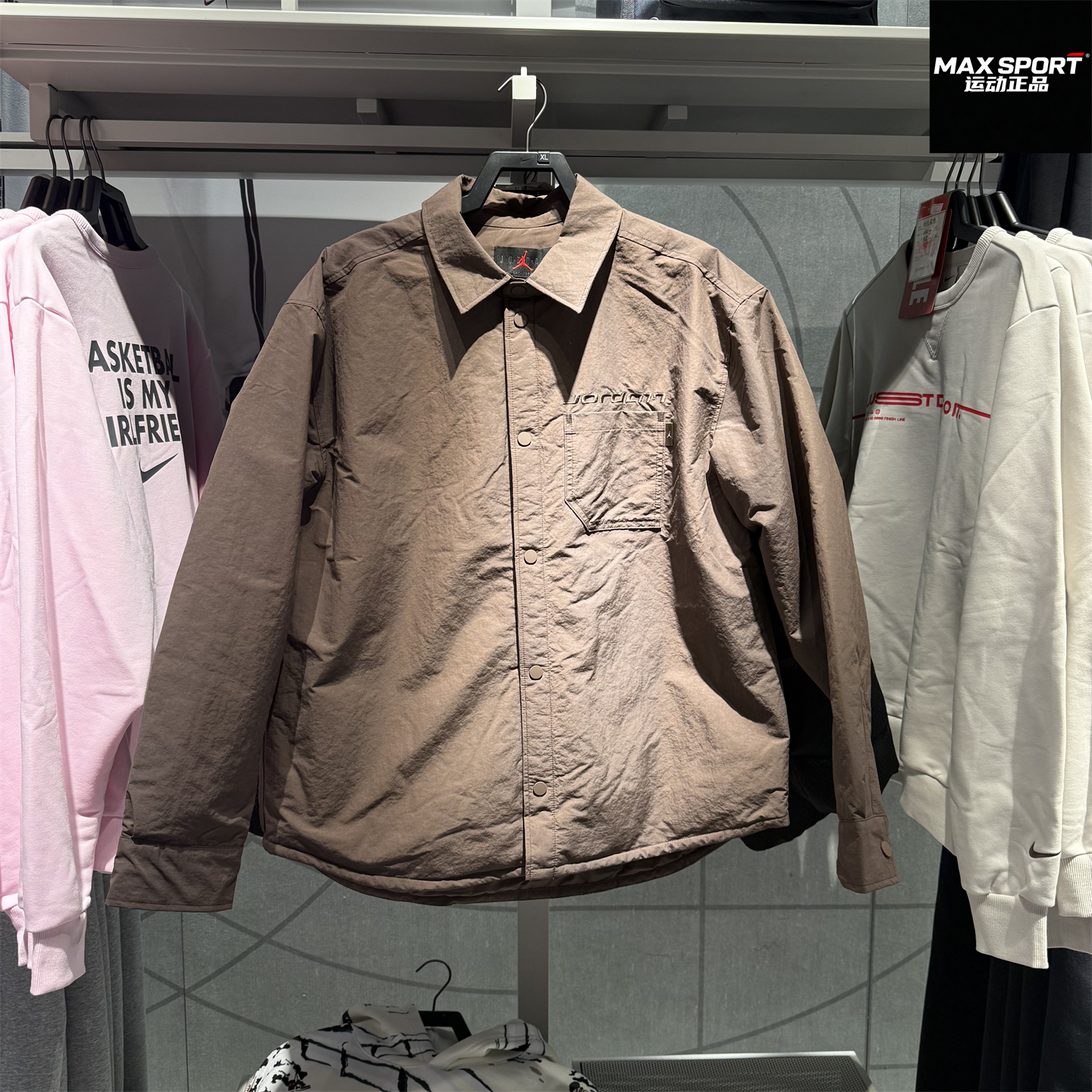 NIKE耐克男子棉服外套宽松JORDAN上衣25冬季新款衬衫式夹克IM9720