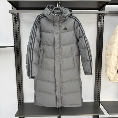 阿迪达斯男女情侣长款羽绒服