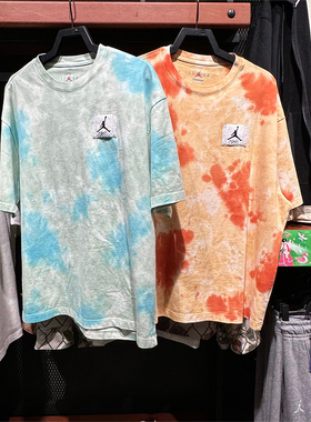 正品Nike耐克男子短袖Jordan夏季纯棉扎染休闲透气圆领T恤 DX9584
