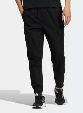 正品Adidas阿迪达斯裤子男裤秋季运动裤黑色休闲裤梭织长裤HM2989