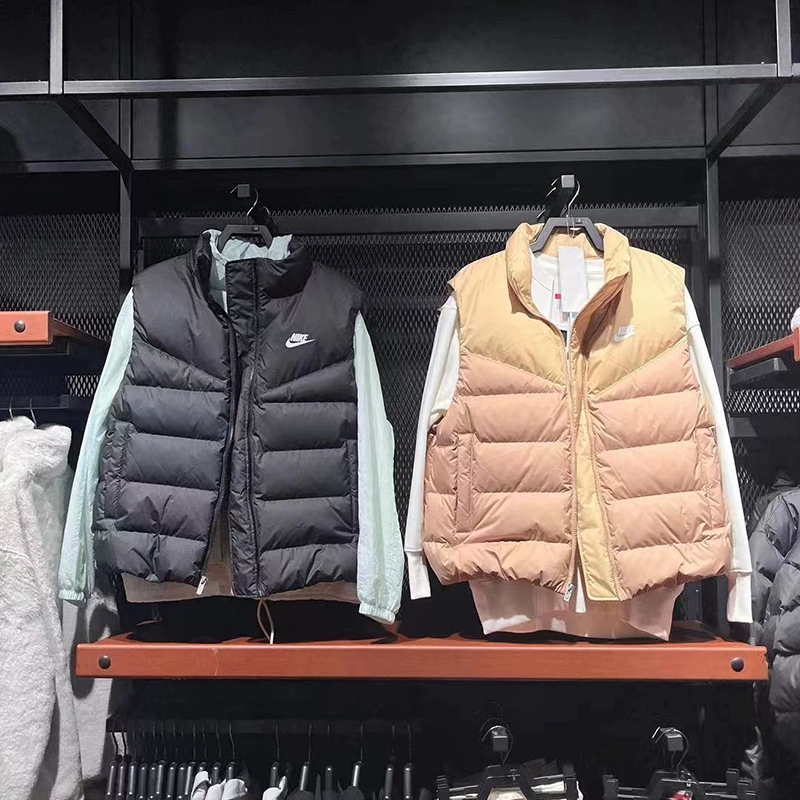 正品Nike耐克女子秋冬立领马甲运动休闲保暖羽绒服背心外套DQ6897