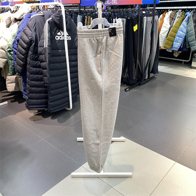 正品Adidas/阿迪达斯秋季新款男子加绒抽绳松紧腰运动长裤IJ6882