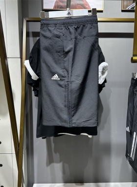 正品Adidas阿迪达斯短裤男子2024夏新款运动裤透气休闲短裤IN6509