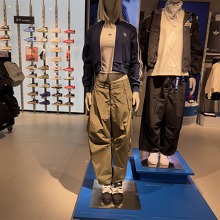 Adidas阿迪达斯女休闲长裤街头2025春新款多口袋工装运动裤JI5728