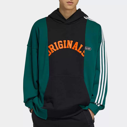 正品Adidas阿迪达斯卫衣男装冬季款运动连帽宽松保暖套头衫HC0375