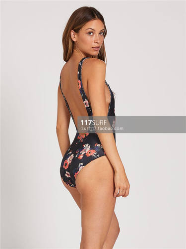 VOLCOM冲浪泳衣双面款女士LEAF IT BE ONE-PIECE SWIMSUIT BLACK