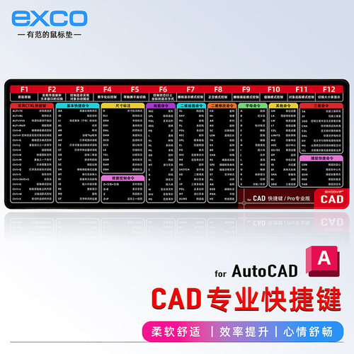 CAD设计软件快捷键鼠标垫超大号桌垫学习快捷方式CAD快捷建筑画图