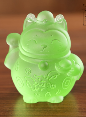 琉璃猫咪客厅汽车摆件桌面装饰品