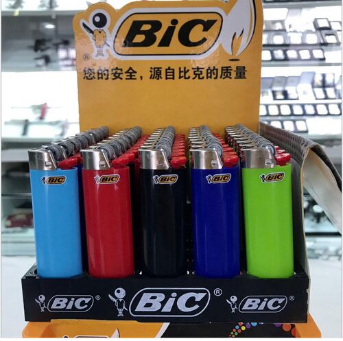 法国品牌j6打火机BIC比克塑料一次性打火机气体明火砂轮火石个性