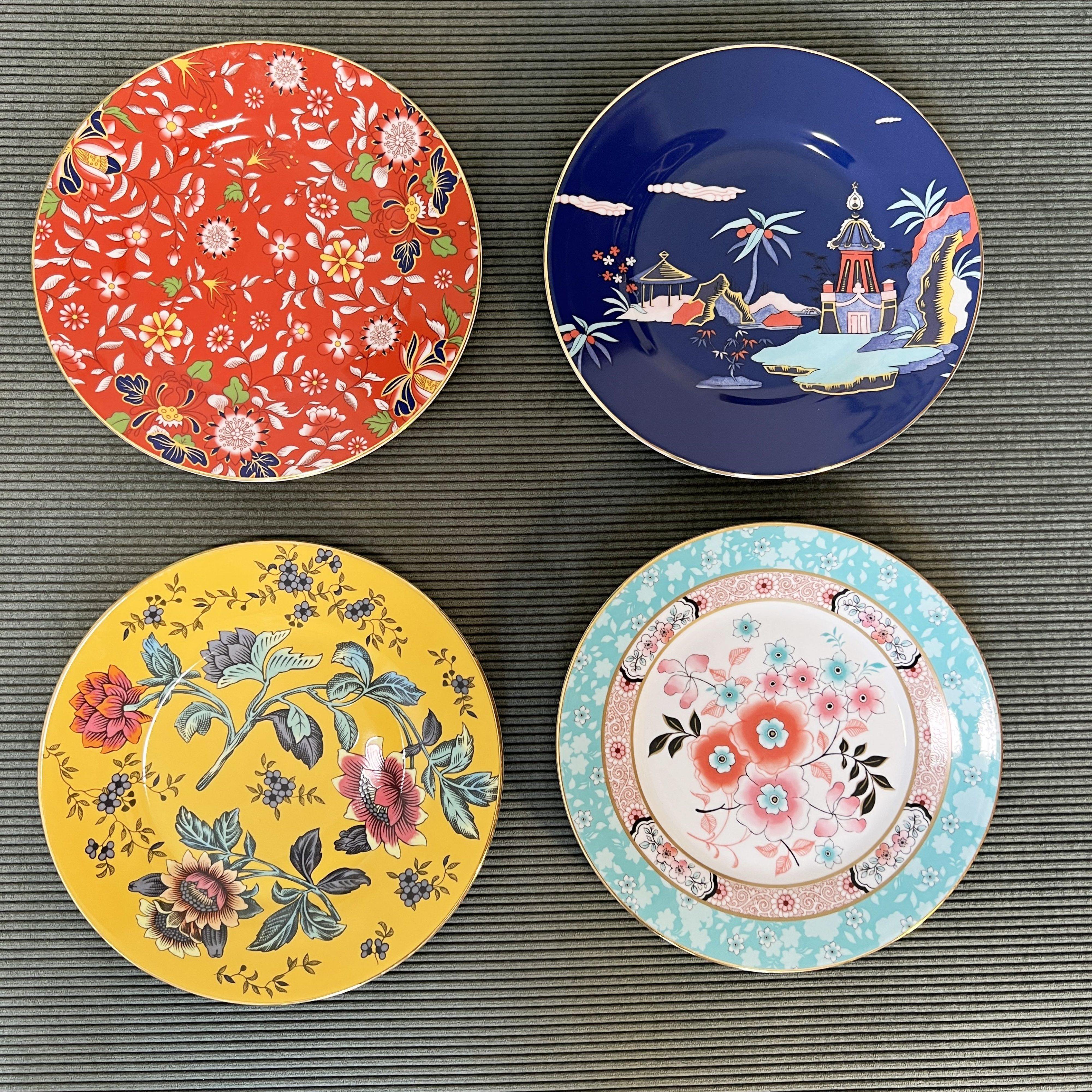 现货 礼盒装wedgwood wonderlust漫游仙境20cm欧式骨瓷平盘四个装