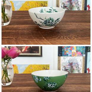 现货 Wedgwood翠玉凤凰Jasper conran 14cm白色/绿色欧式餐碗饭碗