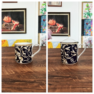 原装礼盒Wedgwood Cornucopia丰饶之角骨瓷带盖马克杯500ml牛奶杯