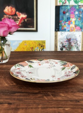 英制 现货Royal Crown Derby切尔西花卉骨瓷平盘21cm餐盘62070