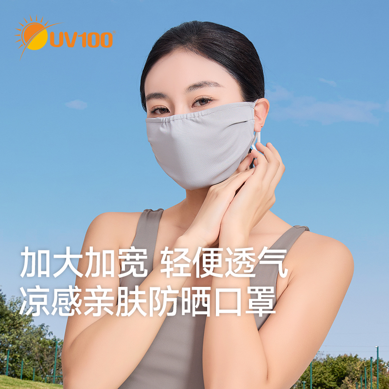 台湾UV100轻薄透气防晒口罩夏季
