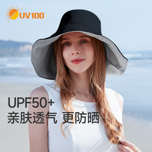 UV100防紫外线夏季沙滩盆帽海边户外防晒帽女可折叠遮阳帽子71328