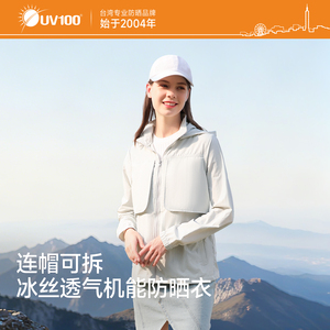 UV100运动休闲防晒衣薄款防紫外线女夏季户外骑车冰丝防晒服22032
