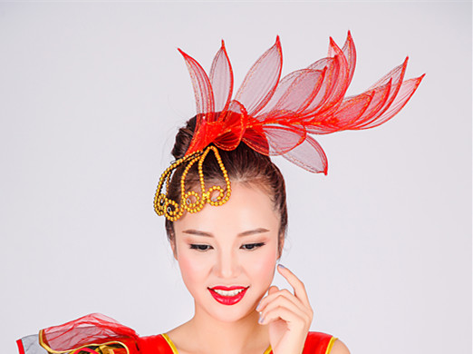 新款欧美西班牙斗牛舞大摆裙舞蹈服装表演演出服配饰发饰头花头饰