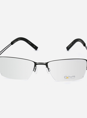 日本ONBEAT眼镜框男近视斯文商务大脸超轻半框加宽纯钛眼镜架D005