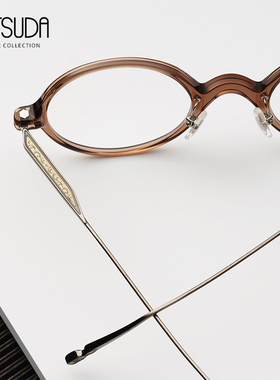 日本MATSUDA松田眼镜框男女款近视纯钛超轻圆框大脸手工眼镜M2054