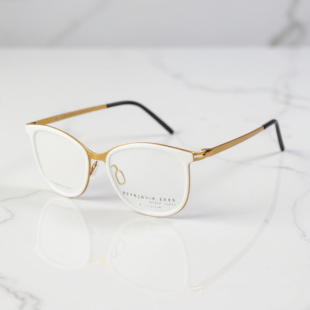 小众设计眼镜架ELENA Reykjavik冰岛眼镜框女超轻纯钛猫眼白色时尚