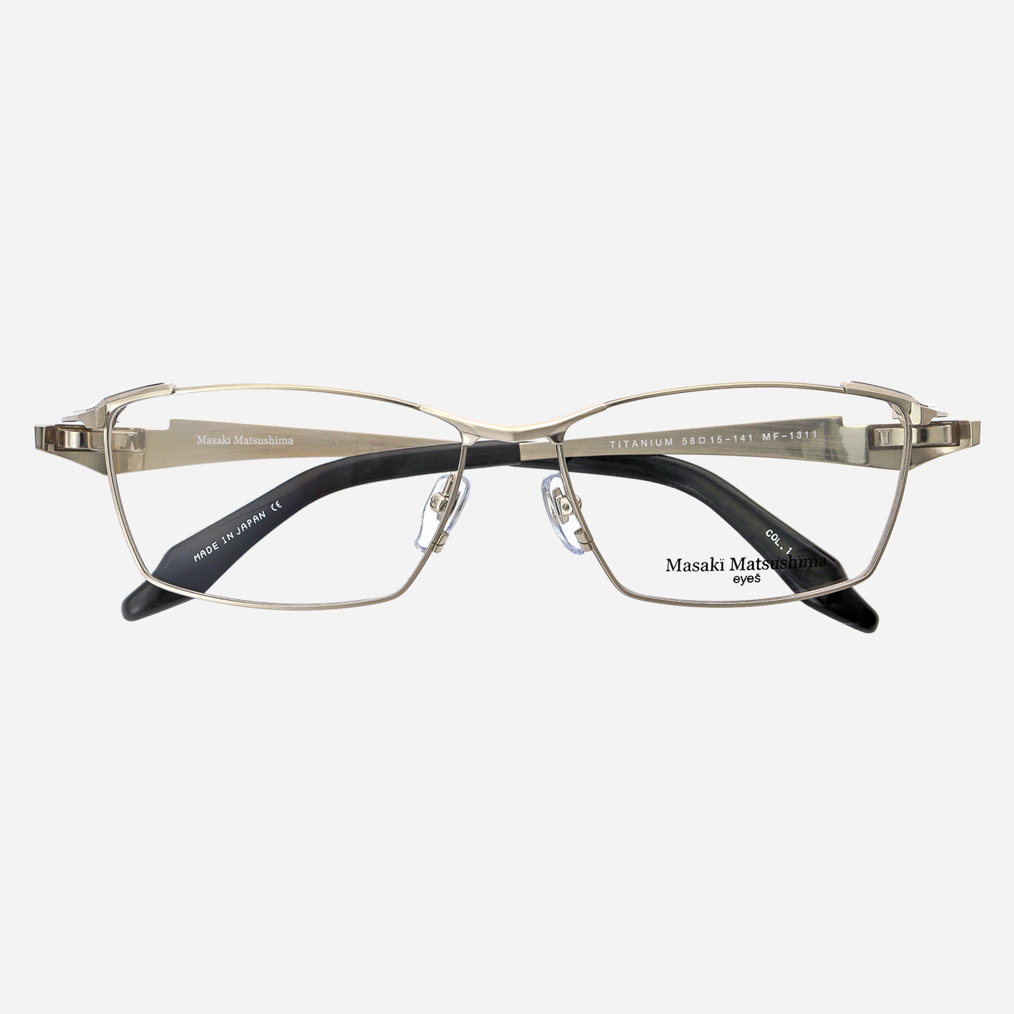 日本MASAKI松岛正树眼镜框男款纯钛日系近视大脸方框眼镜架MF1311