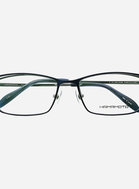 HAMAMOTO日本铝合金眼镜框男近视复古大脸斯文商务男士眼镜架132
