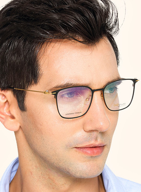 日本Chiyoko眼镜框男款近视商务超轻钛架纯钛大脸手工眼镜架7902