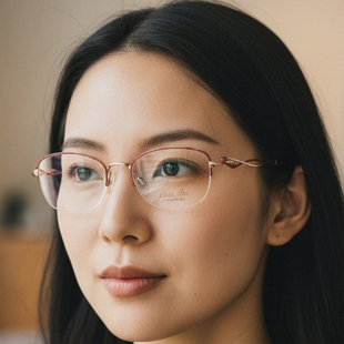 2907 日本CHARMANT夏蒙眼镜架近视超轻半框金丝气质小脸眼镜框女款