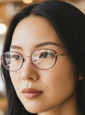 日本Charmant夏蒙眼镜框线钛女款超轻纯钛全框时尚小脸眼镜架1710