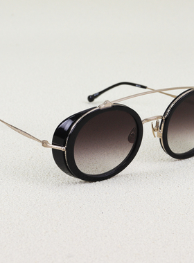 日本MATSUDA松田墨镜复古双梁圆框男女款超轻纯钛小脸太阳镜M3155