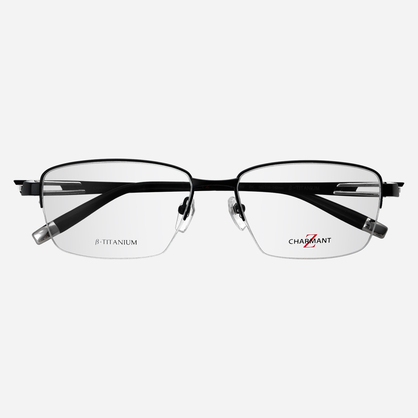 日本Charmant夏蒙Z钛眼镜框商务大脸近视纯钛半框男士眼镜架27049