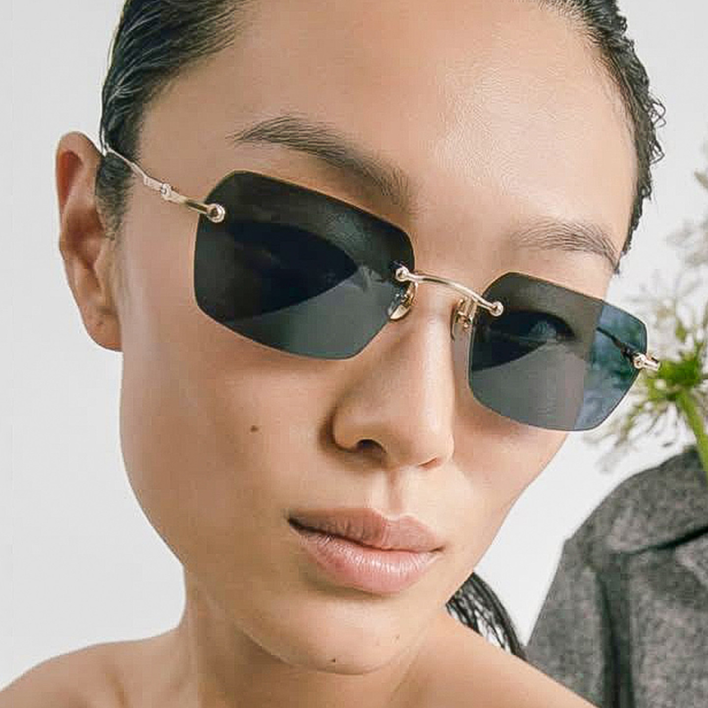 日本MATSUDA松田墨镜男女款方框超轻纯钛防紫外线无框太阳镜M5008