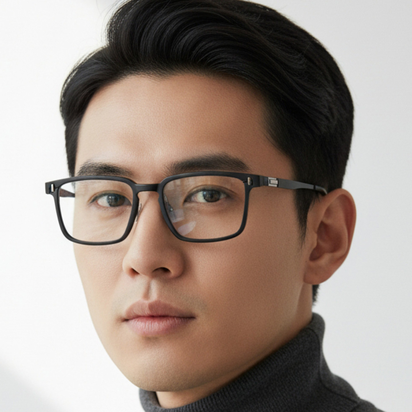 日本限量Chiyoko眼镜框男超轻碳纤维商务纯钛方框大脸眼镜架8305