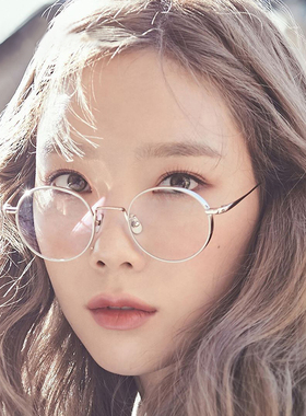 韩国MASKA眼镜框刘宪华同款超轻纯钛圆框小脸时尚眼镜架R BURT