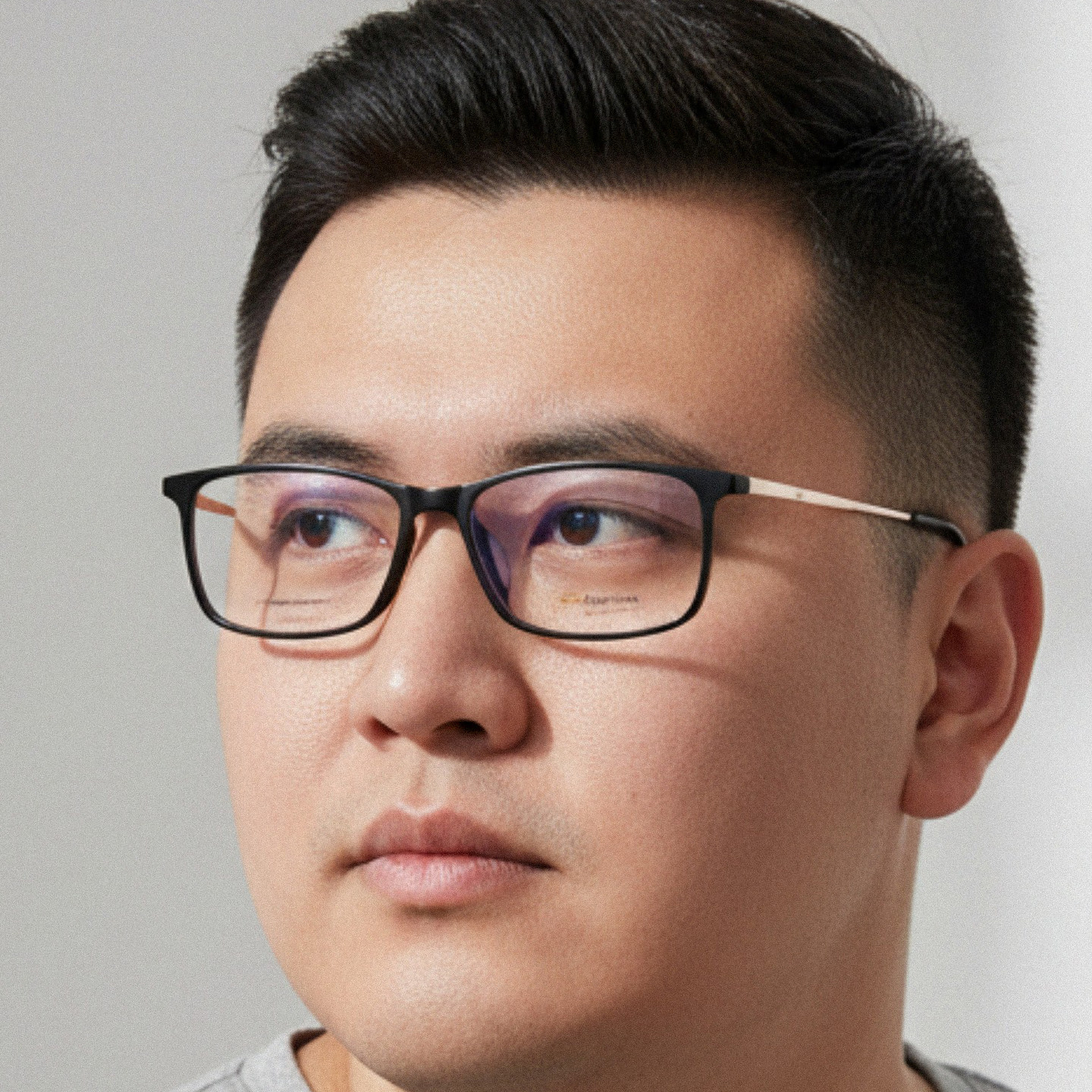 Chiyoko日本手工眼镜框男款超轻纯钛商务大脸近视加宽眼镜架7909