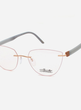 诗乐眼镜架纯钛超轻猫眼时尚无框Silhouette眼镜框女近视可配5506