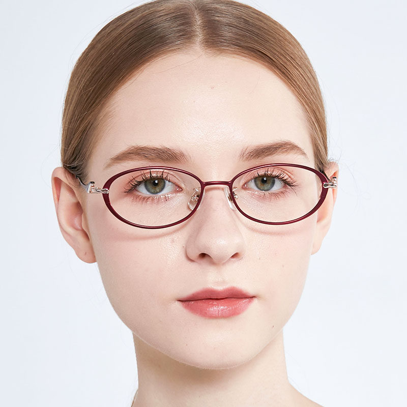 日本chiyoko全框眼镜框女款文艺高度数近视纯钛小脸超轻镜架8111