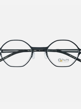 ONBEAT日本手工眼镜框女近视可配超轻小脸纯钛白色圆框眼镜架D041