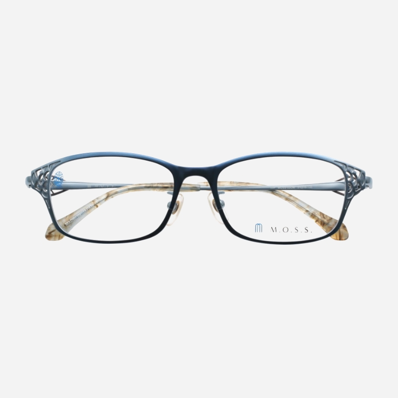 MOSS日本手工眼镜框女近视可配镜片小脸纯钛超轻气质眼镜架03OM