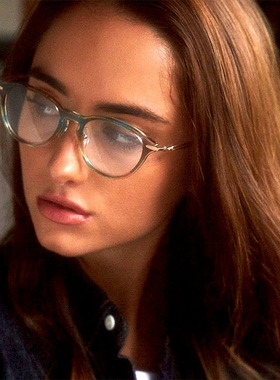 Ptolemy48日本手工眼镜框女近视可配小脸纯钛超轻灰色眼镜架E037