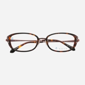 MOSS日本手工眼镜框女近视可配镜片纯钛复古琥珀色金边眼镜架09MA