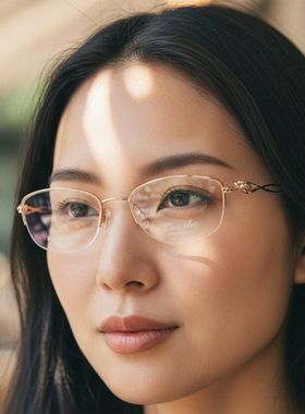 日本Charmant夏蒙眼镜框女款线钛超轻小脸半框金丝纯钛眼镜架2925