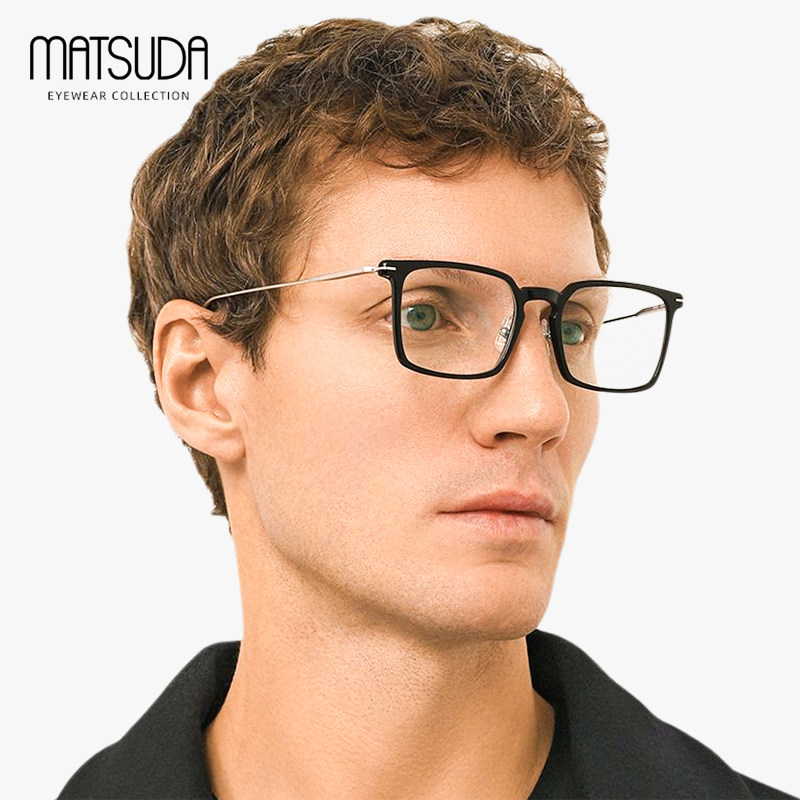 日本Matsuda男士方框纯钛眼镜框