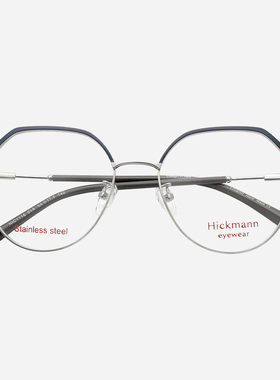Hickmann海歌漫眼镜框近视超轻不锈钢全框大脸时尚金丝眼镜架1116