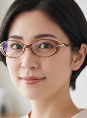 日本Chiyoko眼镜框女款纯钛超轻复古全框小框时尚近视眼镜架8203