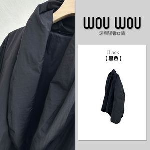 轻松软 黑色羽绒服外套