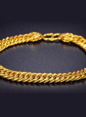 黄金色手链男女款气质百搭