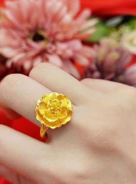 18K礼物调节戒指北欧金民族风