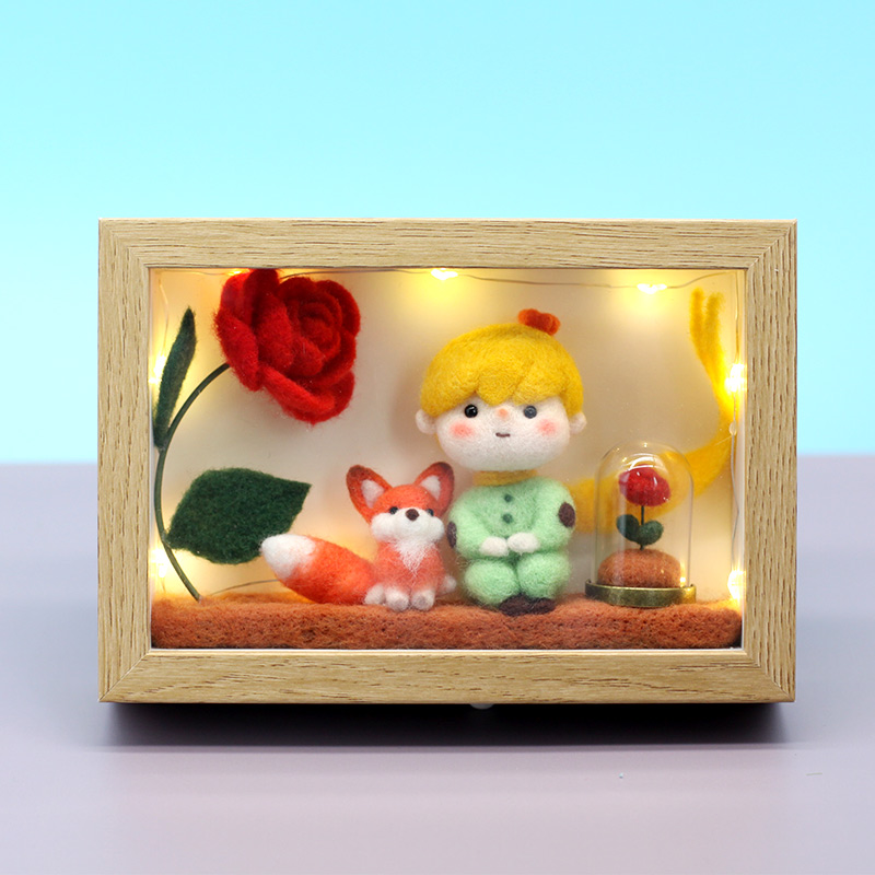 泡芙小姐蓝鱼儿羊毛摆件羊毛毡