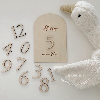 木质数字牌满月周岁拍照道具